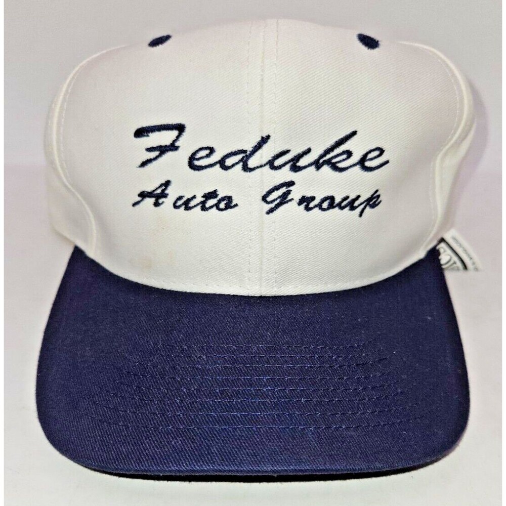 VTG FEDUKE AUTO GROUP hat cap VESTAL NEW YORK trucker cap white snapback